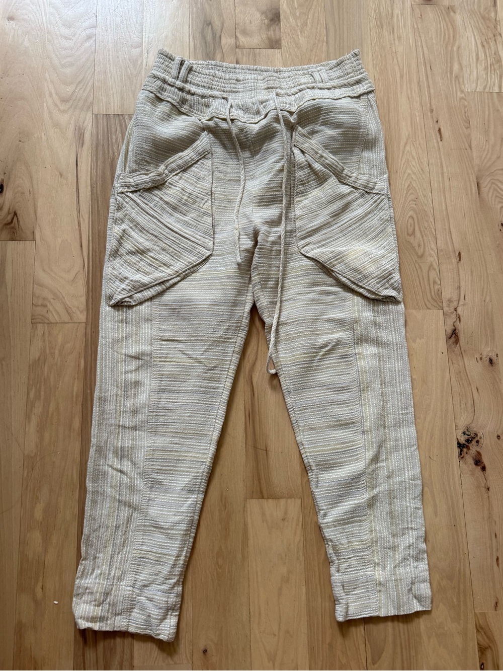 Free People Sweet Escape Pull On Pants Beige Elastic Waist Women's size XS